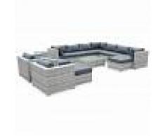 ALICE'S GARDEN Muebles de jardin, Rattan sintetico, Varios Grises, 12 14 plazas,
