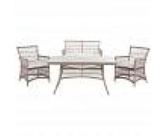 BELIANI Conjunto de jardín en ratán beige BARLETTA - BELIANI