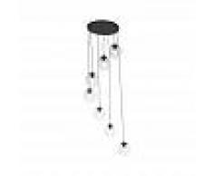 QAZQA Art Déco Lámpara colgante negro 7 luces - PALLON Vidrio /Acero