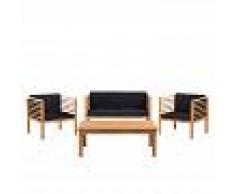BELIANI Conjunto de jardín de madera - Mesa - Sofá - 2 sillones - PACIFIC