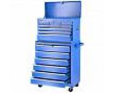 GREENCUT Carro para herramientas PRO armario acero 4 ruedas 16 cajones Azul