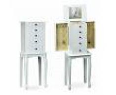 COSTWAY Armario para Joyas con Espejo 5 Cajones 8 Ganchos Gabinete Joyero de