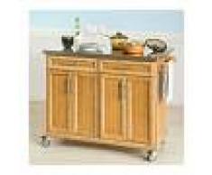 SoBuy FKW69-N,Carrito de cocina con piso de acero,con tablero