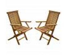 C&L JARDIN Lote de 2 sillones plegable JUMAK - Gama aceitado - C&L JARDIN