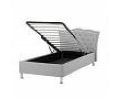 BELIANI Cama tapizada gris con almacenaje 90x200 cm METZ - BELIANI