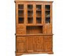 BISCOTTINI Vitrina Country de madera maciza de tilo acabado con efecto nogal