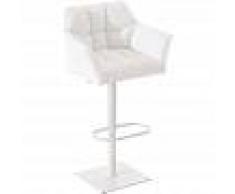 BAUWERK MANUFACTURE Taburete de bar Damaso Blanco Metal blanco mate - BAUWERK MANUFACTURE