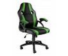 TECTAKE Silla de oficina Benny - negro/verde - TECTAKE