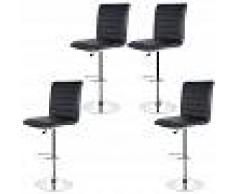 OOBEST Pack 4 Taburete de cocina bar Negros - OOBEST