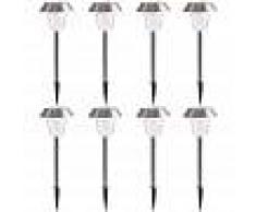 ASUPERMALL 8 piezas, luces solares de jardin, lampara de camino LED,Blanco calido