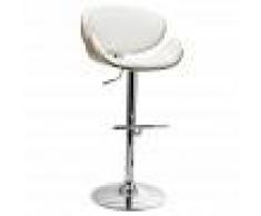 MILIBOO Taburete de bar diseño blanco y madera clara WALNUT - MILIBOO