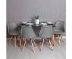 REGALOS MIGUEL Conjunto Mesa Tower Rectangular 120 x 80 cm Negra y Pack 4 Sillas