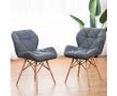 COSTWAY 2 Sillas de Escritorio Asiento Tapizado Elegante Cómoda para Comedor