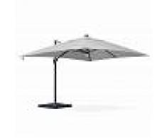 ALICE'S GARDEN Sombrilla jardín, Parasol excéntrico cuadrado, LED, Gris Claro, 300x400