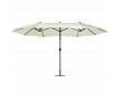 BELIANI Sombrilla de jardín con doble toldo beige 460 cm SIBILLA - BELIANI