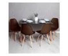 REGALOS MIGUEL Conjunto Mesa Tower Rectangular 120 x 80 cm Negra y Pack 4 Sillas Tower