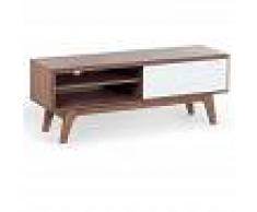 BELIANI Mueble TV madera oscura/blanco BUFFALO - BELIANI