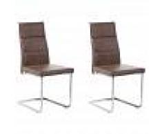 BELIANI Conjunto de 2 sillas de comedor marrón claro ROCKFORD - BELIANI