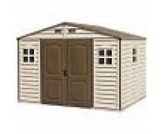 DURAMAX Caseta de jardín de PVC: 247 x 324 x 321 cm. Superficie 8,02m². Duramax