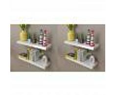 VIDAXL Estantes de pared 4 unidades blanco 60 cm - VIDAXL