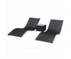 ALICE'S GARDEN Tumbonas para jardin y piscina, Rattan sintetico, Marrón Roma