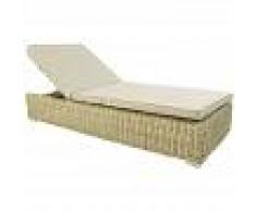EDENJARDIN Tumbona de piscina Reclinable Blanco envejecido Aluminio y rattán