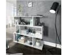 CAESAROO Estantería baja 97 cm blanco brillo con tres estantes Blanco