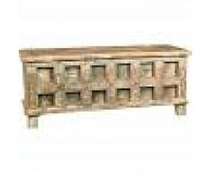 BISCOTTINI Cofre, baúl, banco, contenedor, estuche, original antiguo en madera de