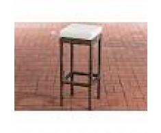 CLP Taburete Outdoor Alia 5mm Redondo/marrón moteado Blanco beige - CLP
