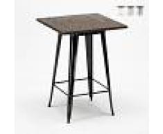 AHD AMAZING HOME DESIGN Mesa alta para taburetes Tolix acero metal industrial madera 60x60