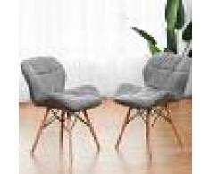 COSTWAY 2 Sillas de Escritorio Asiento Tapizado Elegante Cómoda para Comedor