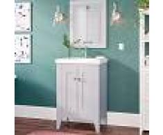 KASSIA Conjunto de baño Boho Mueble a suelo + lavabo + espejo - estilo clásico