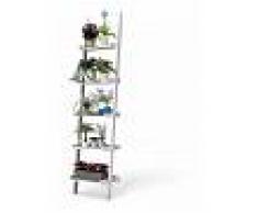 COSTWAY Estante de Escalera con 5 Capas Madera Estante de Pared para Planta