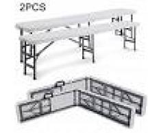 Sotech Banco de Plástico Resistente, Banco Plegable Portátil, 183 x 43 x 30