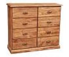 BISCOTTINI Cajonera de estilo Country de madera maciza de tilo acabado con efecto