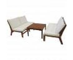 CAESAROO Set de jardin de madera Sofá+Sillones+mesa madera - CAESAROO