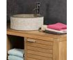 WANDA COLLECTION Lavabo de mármol para cuarto de baño ELBA gris topo 40 cm - WANDA
