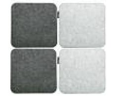 DUNEDESIGN 4 CojInes de Fieltro para Sillas 35x35cm Cuadrado 8mm 2-colores Gris
