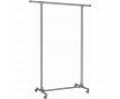 SONGMICS Perchero Extensible, Perchero para Ropa Enrollable, Barra de Suspensión