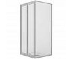 IDRALITE Cabina de ducha en ángulo 75x80CM H185 Cristal Transparente Fijo+Saloon