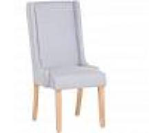BELIANI Silla de comedor tapizada gris claro CHAMBERS - BELIANI