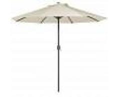 BELIANI Sombrilla de jardín con LED beige ø266 cm RAPALLO - BELIANI