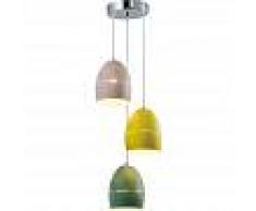 STYLO LIGHTING 2840/3P Lámpara Colgante 3Xe27 Amarillo+Verde+Rosa - Serie Susana