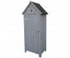 HABITAT ET JARDIN Armario para Jardin Cabanon - 77 x 54.5 x 179 cm - Antracita - HABITAT