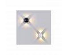V-TAC Aplique LED de pared Serie Cross Round 4W 4x90° IP65 Negro Temperatura