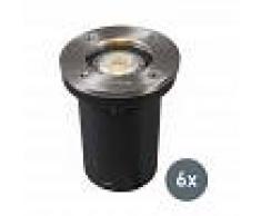 QAZQA Moderno Set 6 focos de suelo acero IP65 - BASIC Round Vidrio