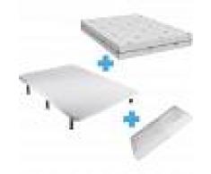 TOPDORMITORIOS COLCHÓN VISCO 3 + BASE + ALMOHADA Color Principal - Color 3D - 3D GRIS,