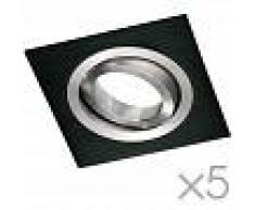 WONDERLAMP Pack 5 Focos empotrables cuadrado CLASSIC negro - WONDERLAMP