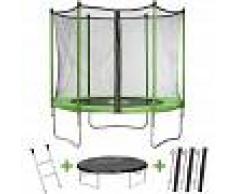HABITAT ET JARDIN Trampolin Yoopi - Ø 2.44 m - con red + escalera + cubierta de