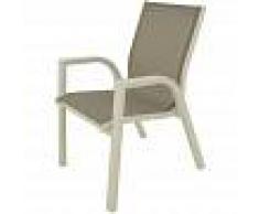 EDENJARDIN Sillón de exterior apilable Tamaño: 56x66x90 cm Aluminio doble